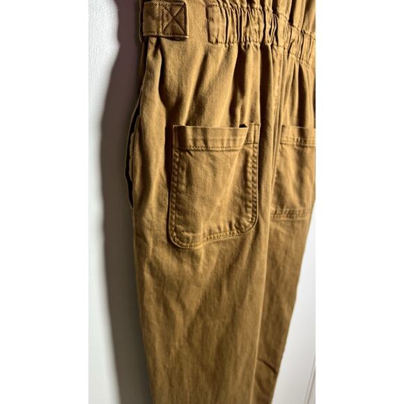 Pilcro X Anthropologie Small Brown Wingsuit Jumpsuit Romper Cap Sleeve Belted - Picture 10 of 13